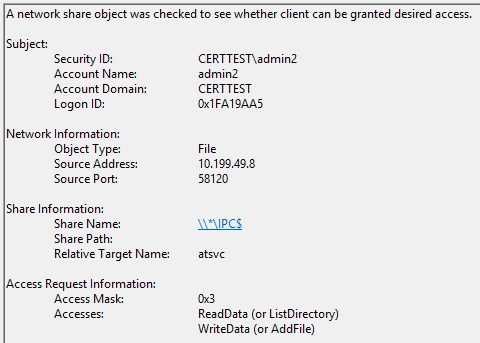 Обращение к пайпу ATSVC для создания задачи (стандартная работа Atexec)