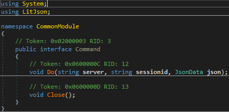 Интерфейс Command модуля CommonModule Интерфейс Command модуля CommonModule